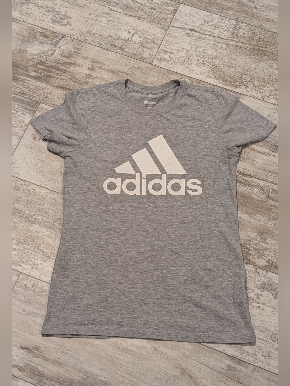 adidas Golf  Heather Gray Short Sleeve Tee with White Logo